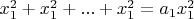 $x_1^2+x_1^2 +...+x_1^2=a_1x_1^2$