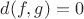 $d(f,g)=0$