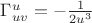 $\Gamma^u_{uv}=-\frac{1}{2u^3}$