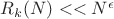 $R_k(N)<<N^\epsilon$