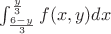 $\int^{\frac{y}{3}}_{\frac{6-y}{3}}f(x,y)dx$