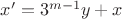 $x'=3^{m-1}y + x$