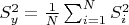 $S_y^2=\frac{1}{N}\sum^{N}_{i=1} {S_i^{2}}$