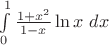 $\int\limits_0^1 \frac{1+x^2}{1-x} \ln x \ dx$