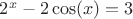 $2^x-2\cos(x)=3$