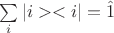 $\sum\limits_i |i><i|=\hat{1}$
