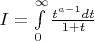 $I=\int\limits_{0}^{\infty}\frac{t^{a-1}dt}{1+t}$