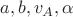 $a,b,v_A,\alpha$