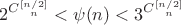 $$2^ {C^{[n/2]}_{\;\;\;n}}<\psi(n) < 3^ {C^{[n/2]}_{\;\;\;n}}$$