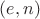${\displaystyle (e,n)}$ ${\displaystyle (e,n)}$