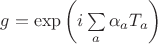 $g=\exp\left(i\sum\limits_a\alpha_a T_a\right)$