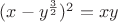 $(x-y^{\frac 32})^2=xy$