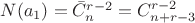 $N(a_1)=\bar{C}_{n}^{r-2}=C_{n+r-3}^{r-2}$