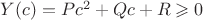 $Y(c)=Pc^2+Qc+R\geqslant 0$