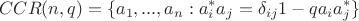 $$CCR(n,q) = \{a_1,...,a_n : a_i^* a_j = \delta_{ij} 1 - q a_i a_j^*\}$$