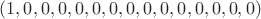 $(1,0,0,0,0,0,0,0,0,0,0,0,0,0,0)$
