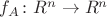 $f_A\colon R^n\to R^n$