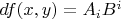 $df(x, y) =A_i B^i$