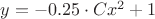 $y=-0.25 \cdot Cx^2 +1$