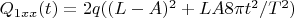 $Q_{1xx}(t)=2q((L-A)^2+LA 8\pi t^2/T^2)$