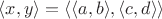 $\langle x,y \rangle = \langle \langle a,b \rangle,\langle c,d \rangle\rangle$