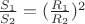 $\frac{S_1}{S_2}=(\frac{R_1}{R_2})^2$ $\frac{S_1}{S_2}=(\frac{R_1}{R_2})^2$