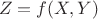 \[
Z = f(X,Y)
\]