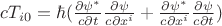 $c T_{i 0}=\hbar(\frac{\partial \psi^*}{c\partial t} \frac{\partial \psi}{c\partial x^i}+ \frac{\partial \psi^*}{c\partial x^i} \frac{\partial \psi}{c\partial t})$