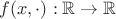 $f(x,\cdot):\mathbb{R}\to\mathbb{R}$