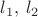 $l_{1},\: l_{2}$