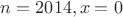 $n=2014,x=0$