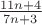 $\frac{11n+4}{7n+3}$