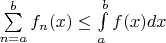 $\sum\limits_{n=a}^{b} f_n(x)\leq\int\limits_{a}^{b} f(x)dx$