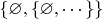 $\{\varnothing,\{\varnothing, \cdots\}\}$