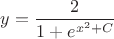 $y=\dfrac{2}{1+e^{x^2+C}}$