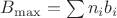 $B_{\max}=\sum{n_ib_i}$