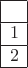$\begin{array}{|c|}
\hline
 \\ \hline
1 \\ \hline
2 \\ \hline
\end{array}$