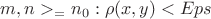 $m,n>_=n_0 : \rho(x,y)<Eps $