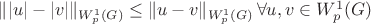$\||u|-|v|\|_{W_p^1(G)} \leq \|u-v\|_{W_p^1(G)}\, \forall u,v \in W_p^1(G)$