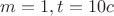 $\[m = 1кг,t = 10c\]$