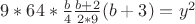 $9*64*\frac{b}{4}\frac{b+2}{2*9}(b+3)=y^2$