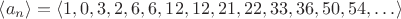 $\left<a_n\right> = \left<1, 0, 3, 2, 6, 6, 12, 12, 21, 22, 33, 36, 50, 54, \dots\right>$