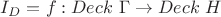 $I_D = {f: Deck \ \Gamma \to Deck \ H}$ $I_D = {f: Deck \ \Gamma \to Deck \ H}$