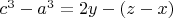 $c^3-a^3= 2y-(z-x)$