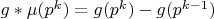$g*\mu(p^k)=g(p^k)-g(p^{k-1})$