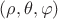 $(\rho,\theta,\varphi)$