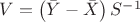 $V=\left(\bar Y-\bar X\right)S^{-1}$