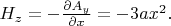 $H_z=-\frac{\partial A_y}{\partial x}= -3ax^2.$