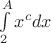 $\int\limits_2^A x^c dx$