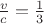 $\frac vc =\frac 13$